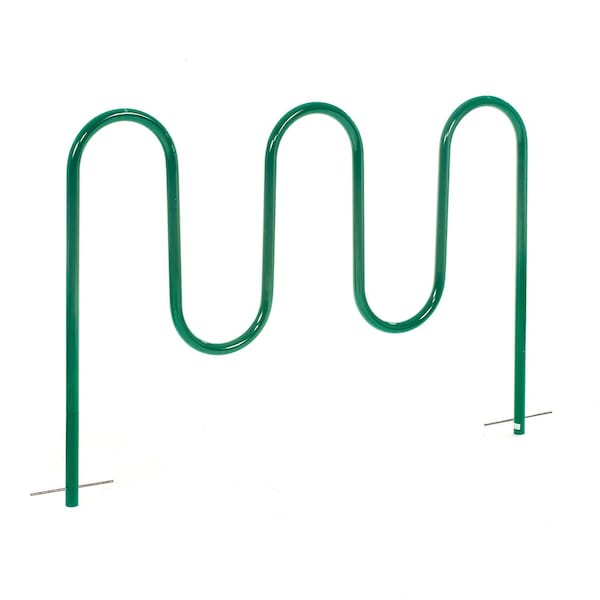 Global Industrial Wave Bike Rack, Green, Below Ground Mount, 7-Bike Capacity 652778GGN - main